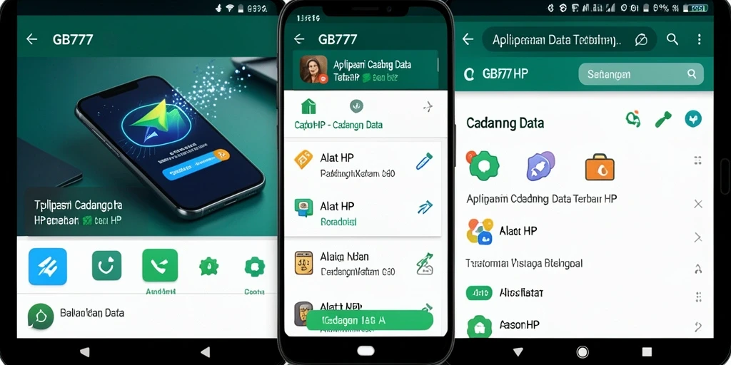 Antarmuka GB777 dengan fitur cadangan data yang sederhana.