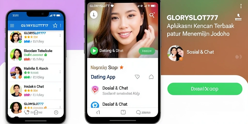 Antarmuka pengguna GLORYSLOT777 menampilkan fitur pencarian dan chatting yang menarik.