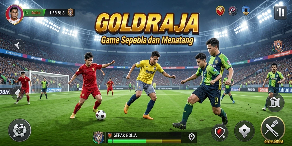 Tampilan antarmuka utama game GOLDRAJA yang menarik