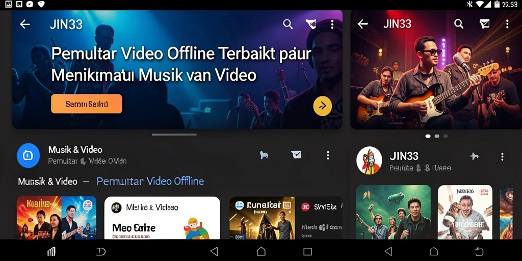 Antarmuka JIN33 yang sederhana dan mudah digunakan untuk Pemutar Video Offline.