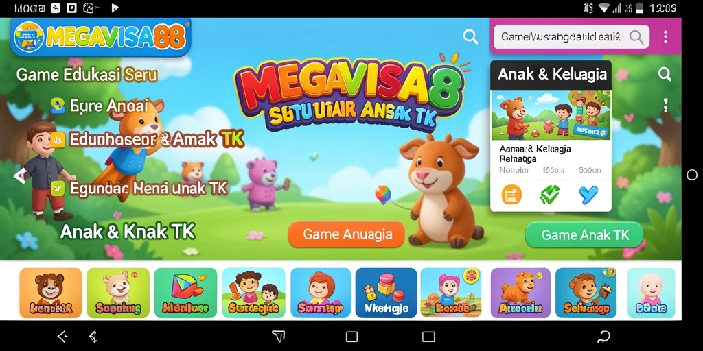 Tampilan antarmuka MEGAVISA88 yang ramah anak dan interaktif.