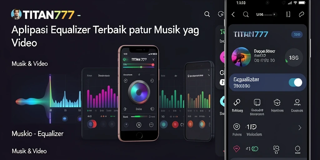Antarmuka pengguna aplikasi Equalizer TITAN777 yang modern dan mudah dinavigasi.
