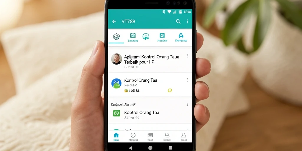 Antarmuka aplikasi VT789 untuk kontrol orang tua yang mudah digunakan.