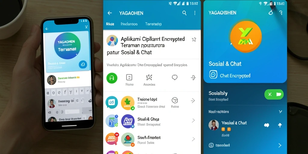 Antarmuka menarik dan fungsional dari aplikasi YAGAOHEN untuk chatting yang aman.